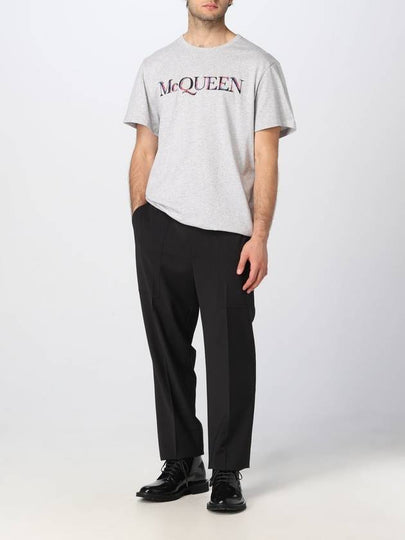 T-shirt Alexander McQueen in cotone con ricamo logo - ALEXANDER MCQUEEN - BALAAN 2