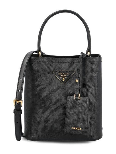 Panier Saffiano Leather Small Tote Bag Black - PRADA - BALAAN 2