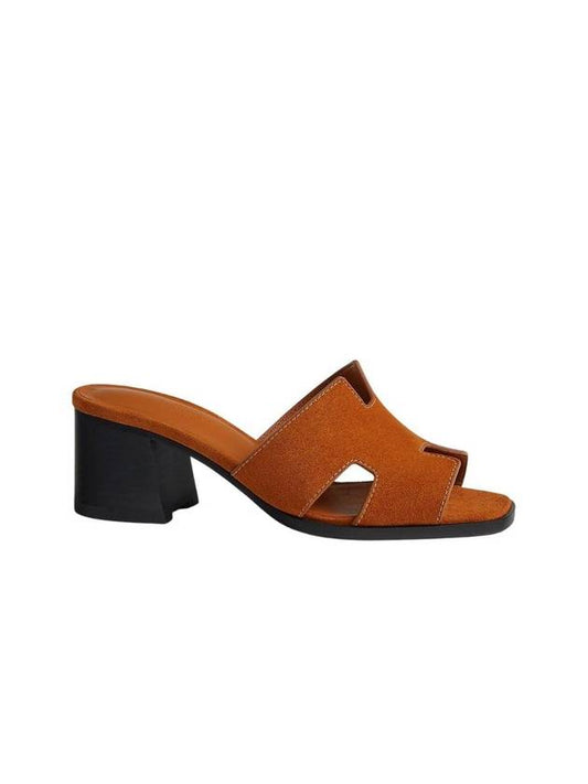 Helia 60 Suede Goatskin Sandals Naturel - HERMES - BALAAN 1