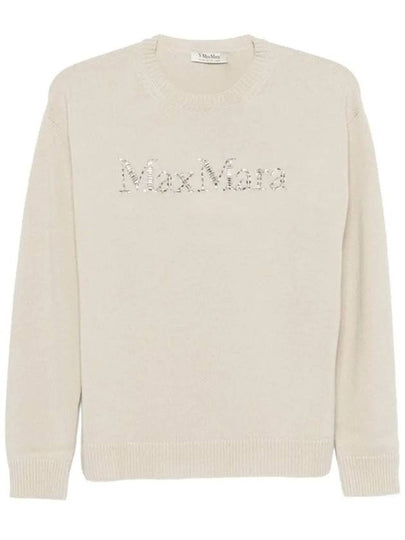 KASSEL glitter logo cashmere knit beige 2429366163 008 - MAX MARA - BALAAN 2