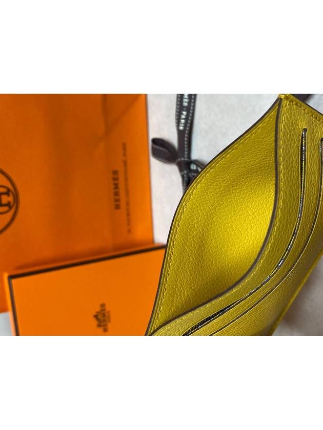 Citizen Twill Card Wallet Yellow - HERMES - BALAAN 4