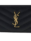 Monogram Fragment Zipper Card Wallet Black - SAINT LAURENT - BALAAN 7