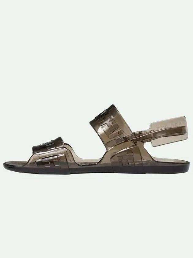 Logo Jelly Sandals Brown - OFF WHITE - BALAAN 3