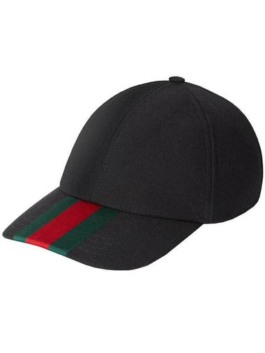 Web Canvas Base Ball Cap Black - GUCCI - BALAAN 1