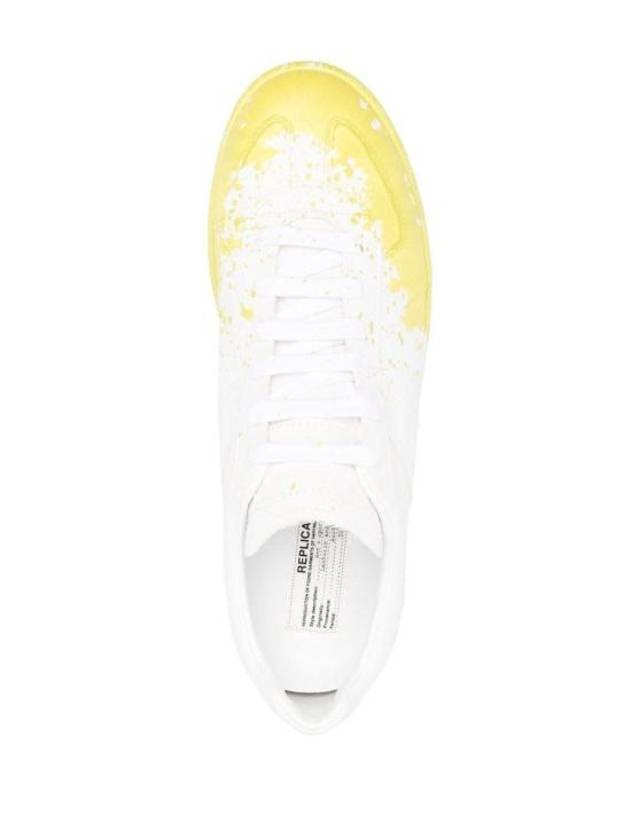 Replica Painting Low Top Sneakers White Yellow - MAISON MARGIELA - BALAAN 4