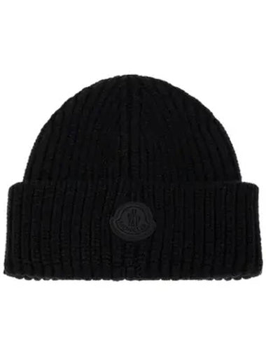 logo patch beanie black - MONCLER - BALAAN 1