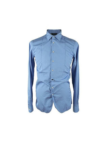 Slim Fit Long Sleeve Shirt Blue - DSQUARED2 - BALAAN 1