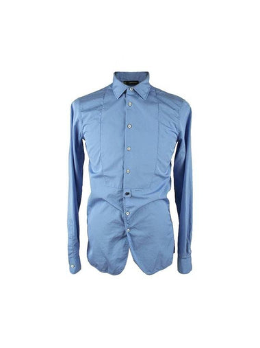 Slim Fit Long Sleeve Shirt Blue - DSQUARED2 - BALAAN 1