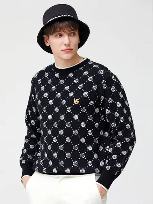 Golf Monogram Knit Sweater Black - HENRY STUART - BALAAN 1