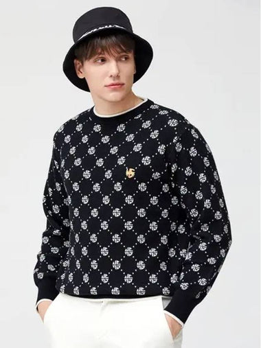 Golf Men s Monogram Knit Sweater Black - HENRY STUART - BALAAN 1