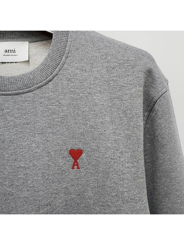 Small Heart Logo Sweatshirt Grey - AMI - BALAAN 5