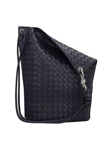 Intrecciato Medium Calfskin Tote Bag Navy - BOTTEGA VENETA - BALAAN 1