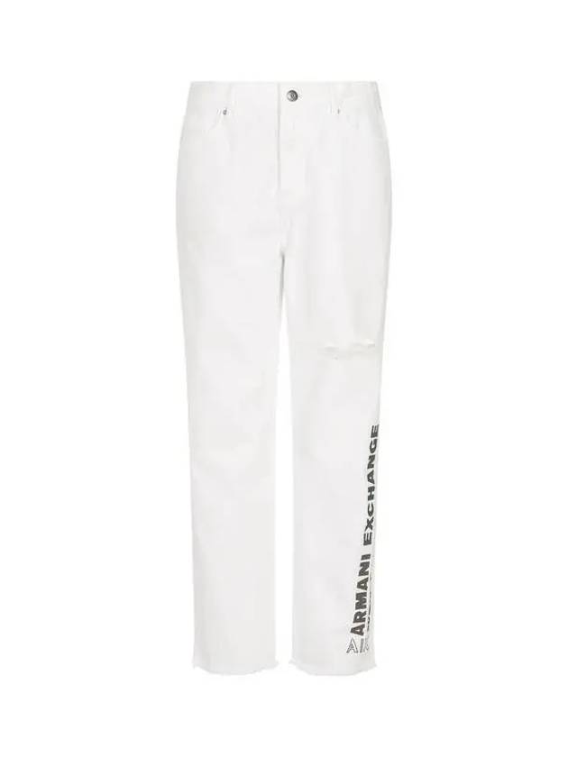 Women s Boyfriend Logo Denim Pants White 270041 - ARMANI EXCHANGE - BALAAN 1