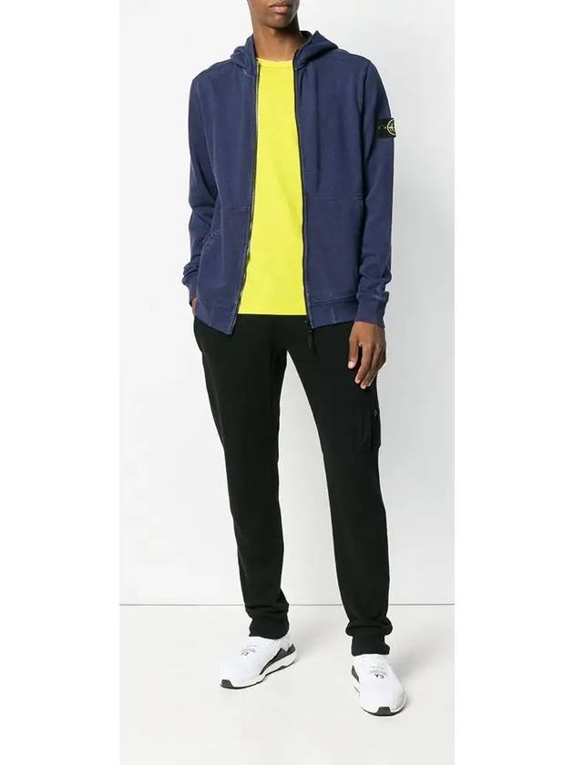 Men's Wappen Patch Hooded Zip Up Navy - STONE ISLAND - BALAAN 4