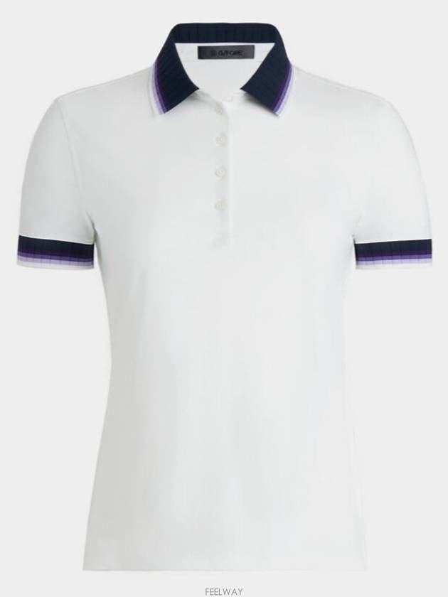 Women's Contrast Silky Tech Nylon Polo Shirt Snow - G/FORE - BALAAN 2