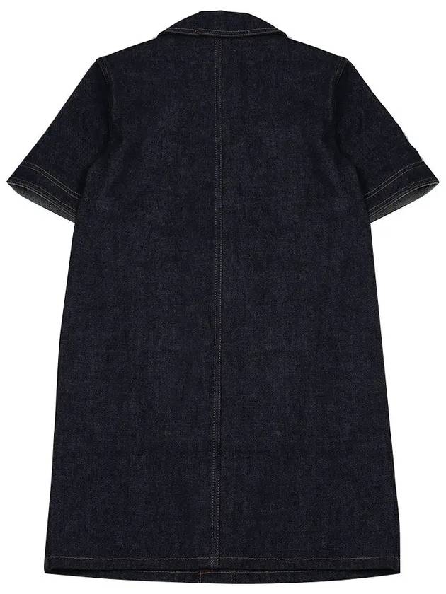 WoMen's Denim Cashmere Triumph Button Midi Dress Blue - CELINE - BALAAN 3