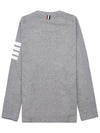 4-Bar Striped Cotton Long Sleeve T-Shirt Light Grey - THOM BROWNE - BALAAN 3