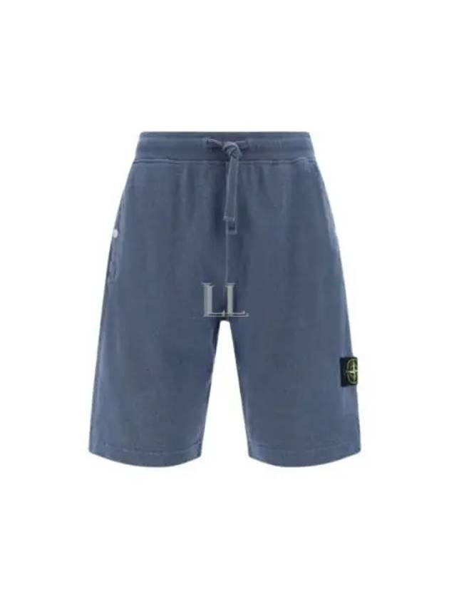 Wappen Patch Old Regular Fit Shorts Avio Blue - STONE ISLAND - BALAAN 2