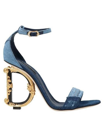 denim patchwork DG detail sandal heel - DOLCE&GABBANA - BALAAN 1