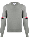 Men's Milan Stitch Armband Crew Neck Knit Top Light Grey - THOM BROWNE - BALAAN 2