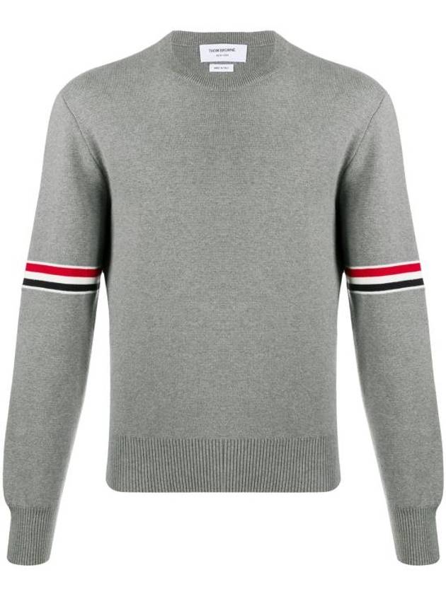 Men's Milan Stitch Armband Crew Neck Knit Top Light Grey - THOM BROWNE - BALAAN 2