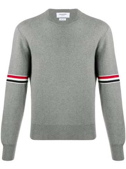 Men's Milan Stitch Armband Crew Neck Knit Top Light Grey - THOM BROWNE - BALAAN 2