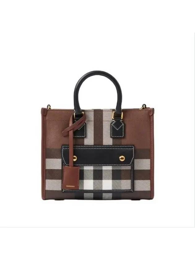 Tartan Check Freya Mini Tote Bag Brown - BURBERRY - BALAAN 2