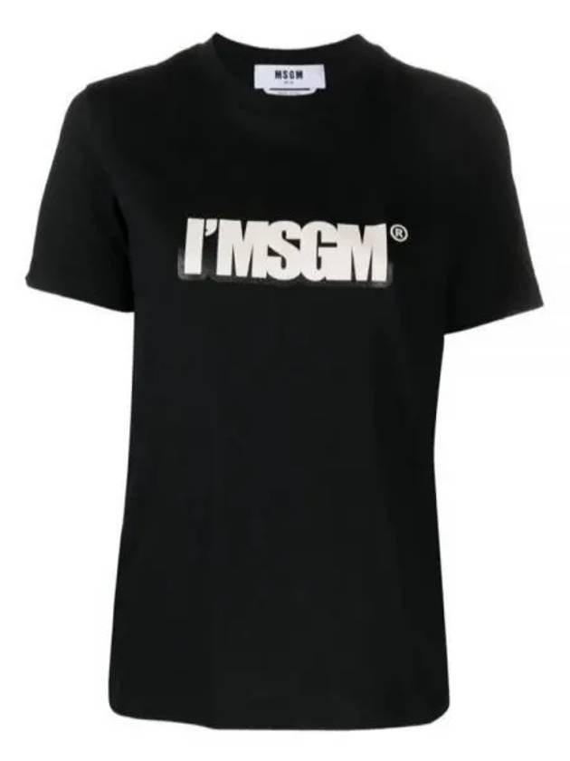 IMSGM Logo Print Short Sleeve T-Shirt Black - MSGM - BALAAN 2