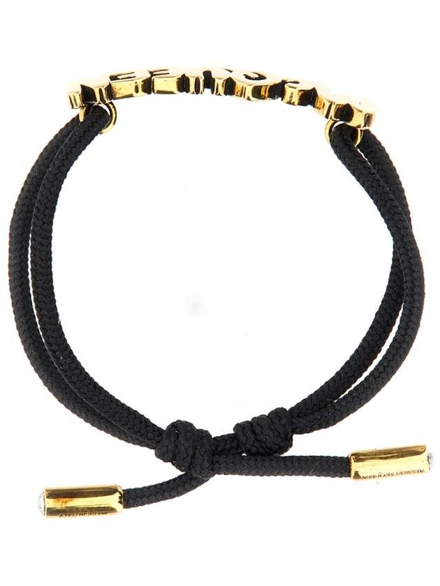 Graffiti Cotton Bracelet Gold Black - ALEXANDER MCQUEEN - BALAAN 4