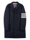 Men's 4 Bar Poly Twill Chesterfield Single Coat Navy - THOM BROWNE - BALAAN 2