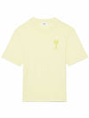 UTS002.726 703 Heart Logo Patch Short Sleeve T-Shirt Pale Yellow T-Shirt TJ - AMI - BALAAN 1