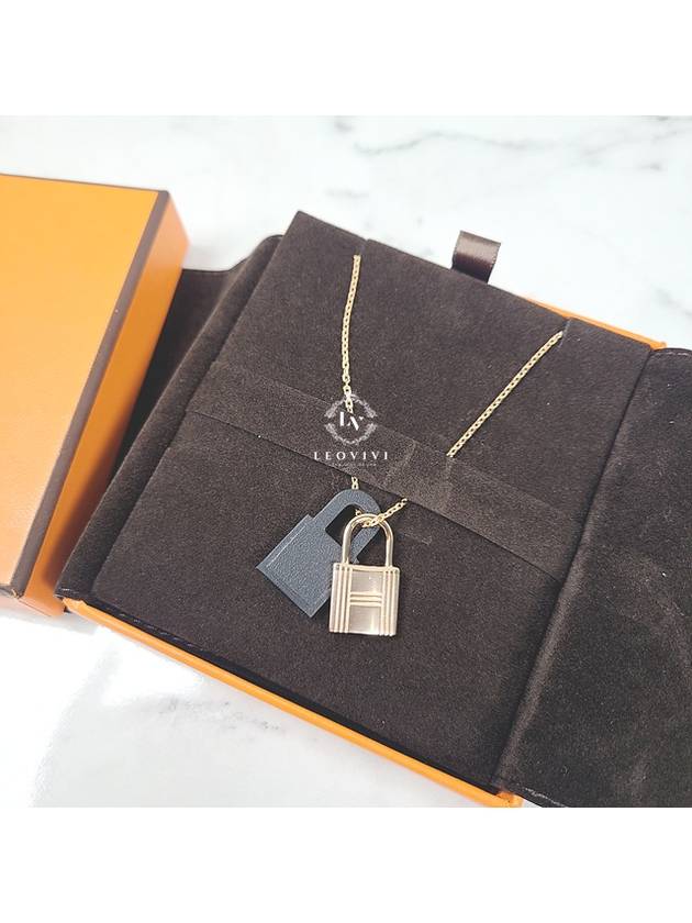 O'Kelly Small Pendant Rose Gold Necklace Noir - HERMES - BALAAN.