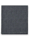 Men's All-Over Shadow Wool Silk Scarf Blue - FENDI - BALAAN 3