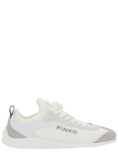 'Reby 03' White Sneakers With Logo Patch On The Tongue And Logo Lettering On The Side In Cotton Blend Woman - PINKO - BALAAN 1