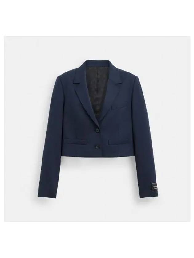 Cropped Blazer Jacket Navy - COACH - BALAAN 1