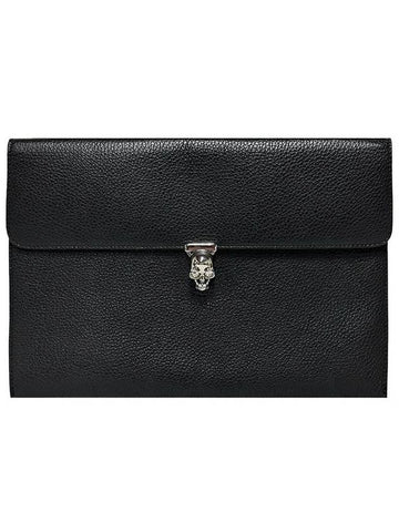 Skull leather clutch black 554197 1DD0I 1000 - ALEXANDER MCQUEEN - BALAAN 1