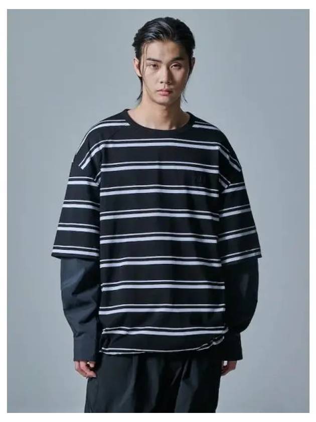 Poly dual sleeve striped long black domestic product GM0024070138143 - JUUN.J - BALAAN 1