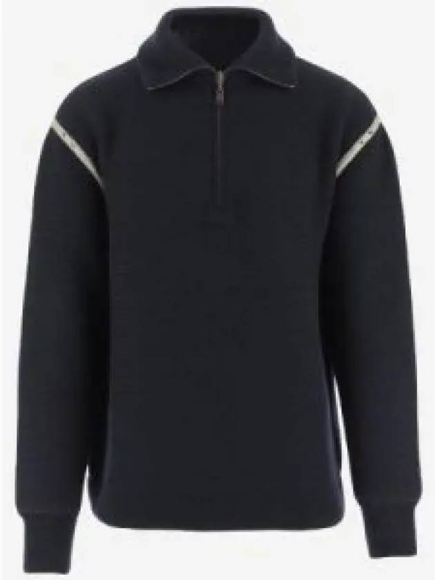 Elbow Patch Long Sleeve Knit Turtleneck Navy - MAISON MARGIELA - BALAAN 2