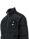 Triangle Logo Cropped Re-Nylon Down Padded Jacket Black - PRADA - BALAAN 4