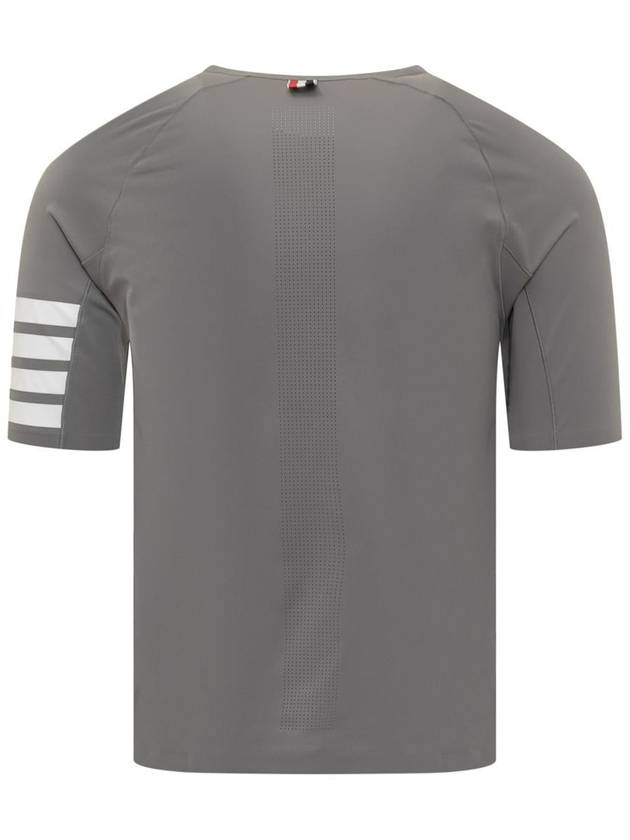 4-Bar Stripe Crew Neck Short Sleeve T-Shirt Grey - THOM BROWNE - BALAAN 3