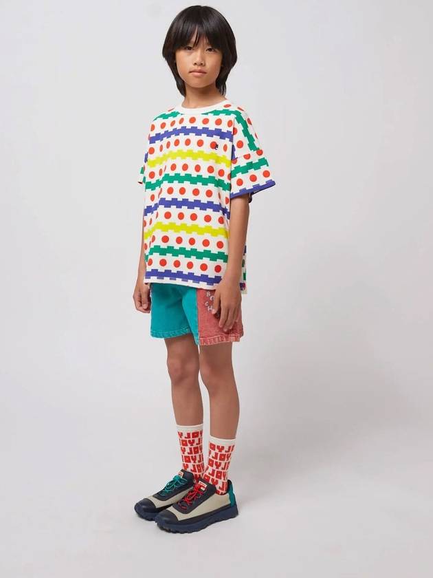 Children s Short Sleeve T Shirt Geometric all over waffle B125AC008 - BOBO CHOSES - BALAAN 5