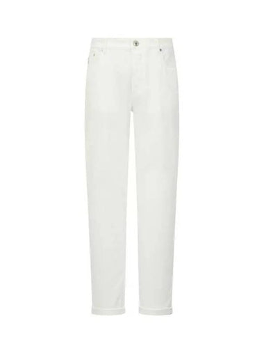 10 ePoint Men s Leather Logo Patch Denim Pants White - BRUNELLO CUCINELLI - BALAAN 1