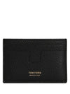 Bicolor Leather Logo Card Wallet Black - TOM FORD - BALAAN.