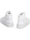 Men's SL24 Used-Look Perforated Leather Mid Top Sneakers White - SAINT LAURENT - BALAAN 5