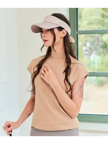 Sleeveless mock neck beige - BENECIA12 - BALAAN 1