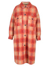 23FW Women's Pontage Check Wool Coat Orange MA0018FA A3D27E 11OR STK - ISABEL MARANT ETOILE - BALAAN 1