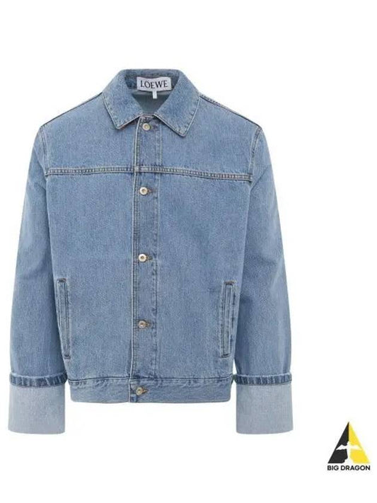 Fisherman Turn Up Denim Jacket Blue - LOEWE - BALAAN 2