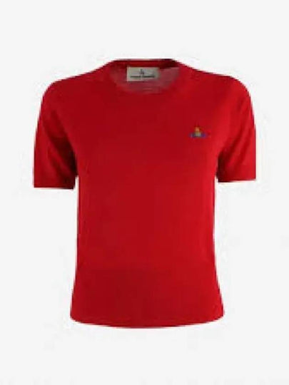 ORB Logo Short Sleeve Knit Top Red - VIVIENNE WESTWOOD - BALAAN 2