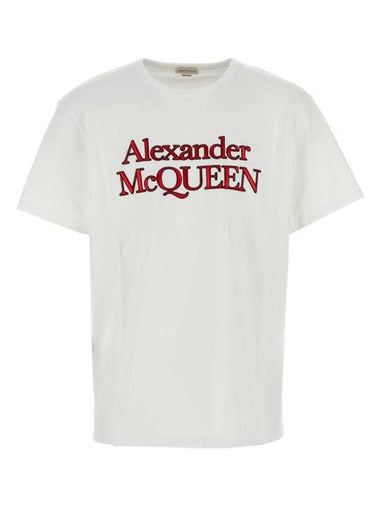 24FW Short Sleeve T-Shirt 794606QXAAB 9000 White - ALEXANDER MCQUEEN - BALAAN 1