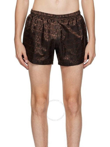 Moschino Brown Monogram Jacquard Logo Shorts, Brand Size 50 (US Size 34) - MOSCHINO - BALAAN 1